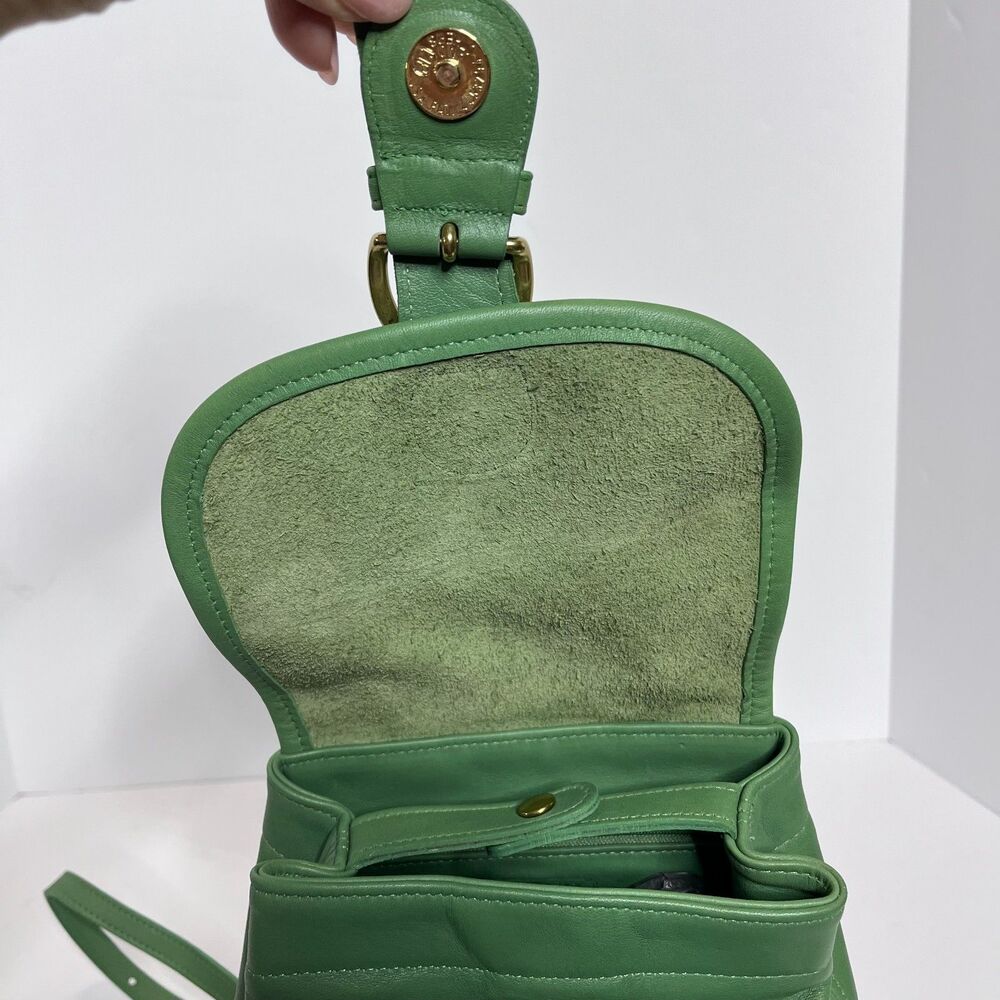 Coach Vintage Pear Green Leather Mini Bantam Backpack Brass Hardware USA - Picture 10 of 16